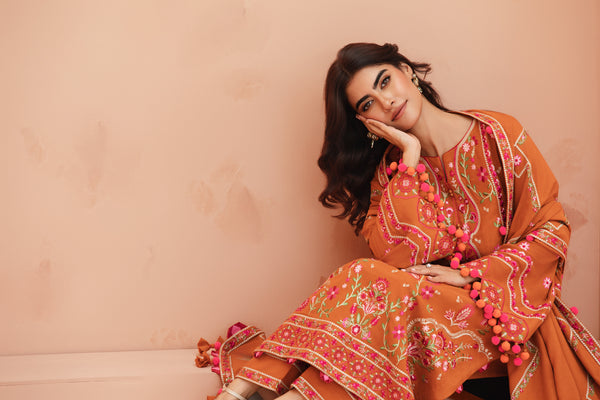 Apricot(Orange) – Signature Peach Leather 3-Piece Suit