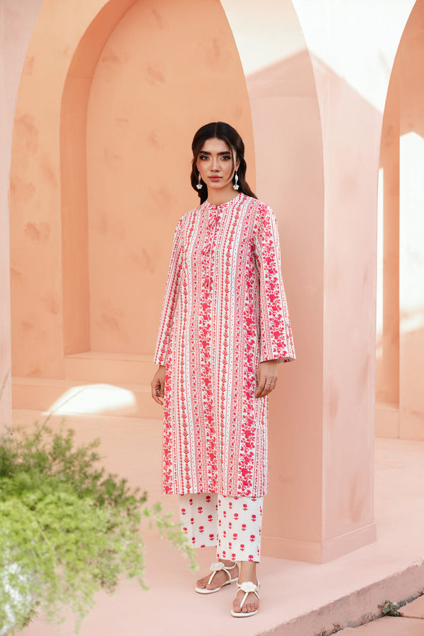 Scarlet(Pink & White) – Daily Wear Cambric 2-Piece Suit