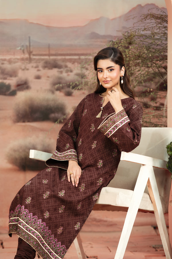 Neraj (Brown) –  Daily Wear Block-Printed Shirt