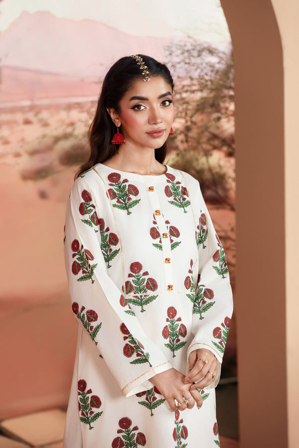 Moon Stone (Off White) – Daily Wear Block-Printed Shirt