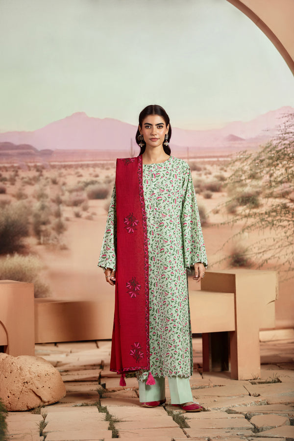 Olive (Mint Green & Red) – Daily Wear 2-Piece Suit