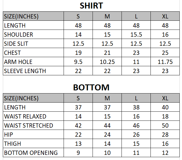 Size chart for Luna - Cherry on Top  - 2 Piece
