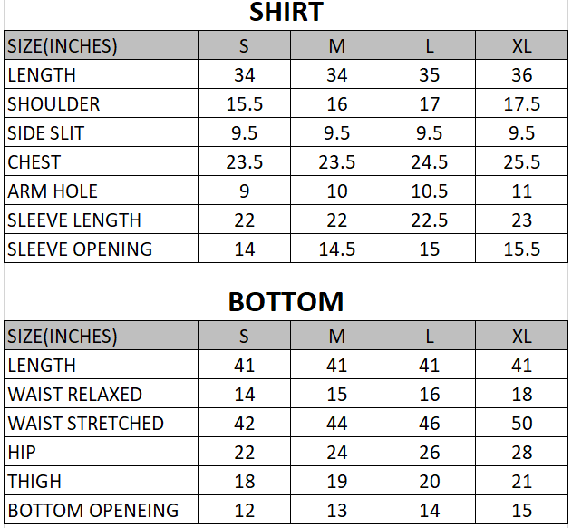 Size chart for Sprout - Daisy Dial - 2 Piece