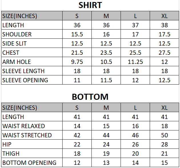 Size chart for Twinkle - Daisy Dial - 2 Piece