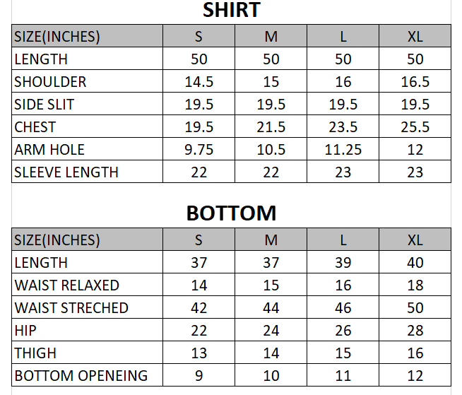 Size chart for Secret Garden - Cheery on Top  - 2 Piece